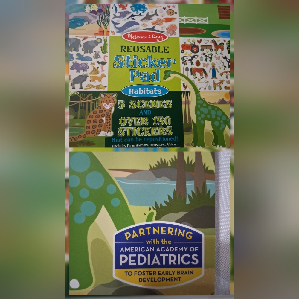 Melissa & Doug Reusable Sticker Pad - Green and Blue
